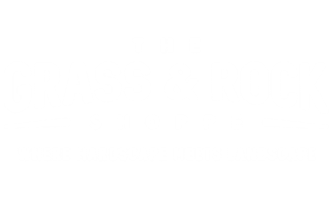 Larger White Grass & Rock Shoppe Logo
