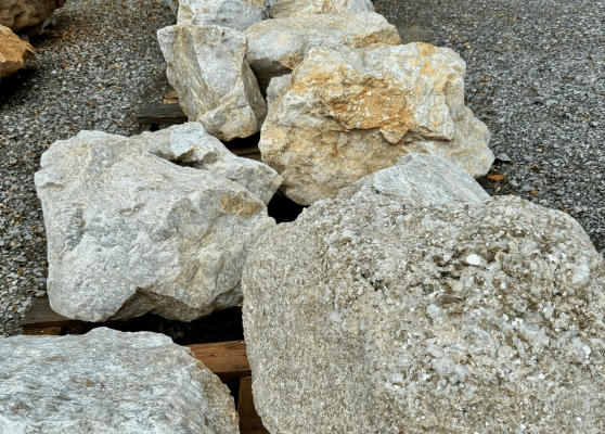 White Quartz Boulders in Louisiana